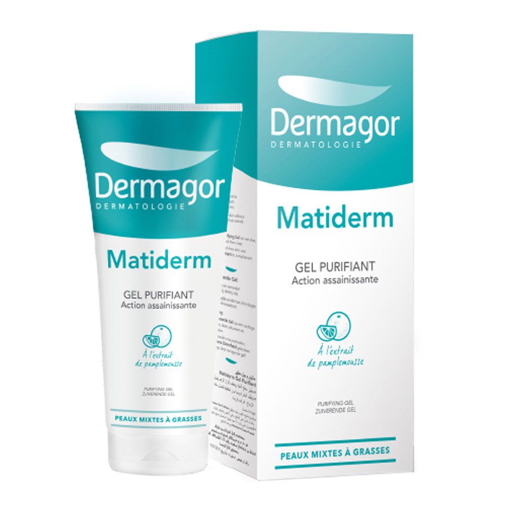 ژل پاک کننده متیدرم پوست چرب و مختلط درماگور Matiderm purifying gel DERMAGOR