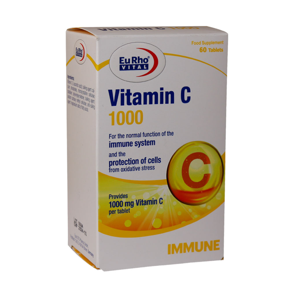 قرص ویتامین سی 1000 واحد یوروویتال VITAMIN C 1000 TABLET EURHO VITAL