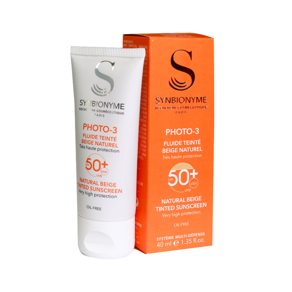 ضد آفتاب فتو-3 +SPF50 بژ طبیعی سین بیونیم FLUIDE TEINTE BEIGE NATUREL SYNBIONYME