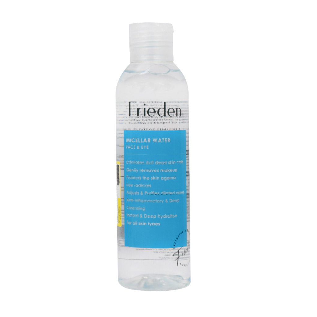 محلول پاک کننده آرایش صورت و چشم فریدن FRIEDEN MICELLAR WATER FOR FACE AND EYES