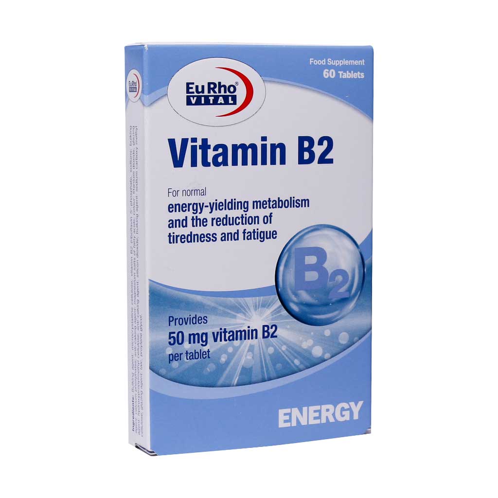 قرص ویتامین B۲ یوروویتال ۶۰ عدد EURHOVITAL VITAMIN B۲ ۶۰ TABLETS