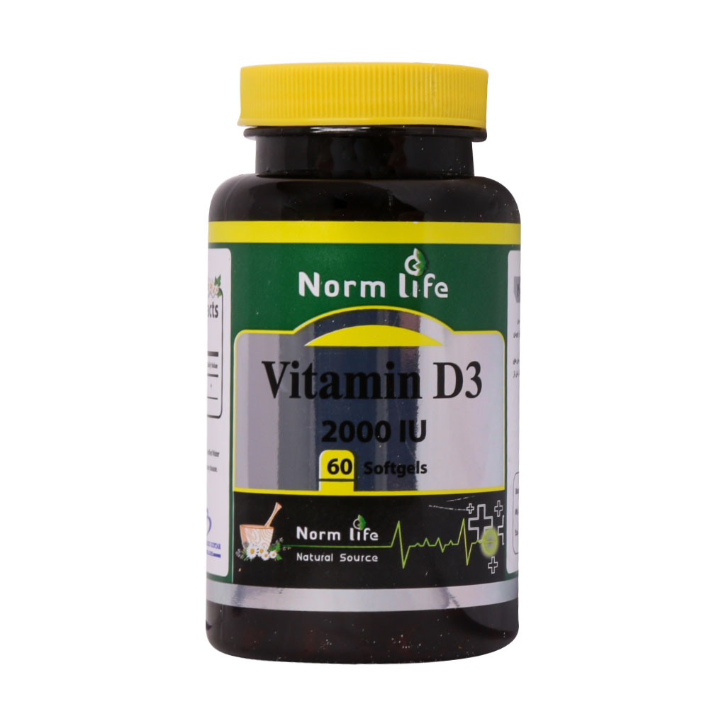 سافت ژل ویتامین D۳ ۲۰۰۰ واحد نورم لایف ۶۰ عددی NORM LIFE VITAMIN D۳ ۲۰۰۰ IU ۶۰ SOFT GELS