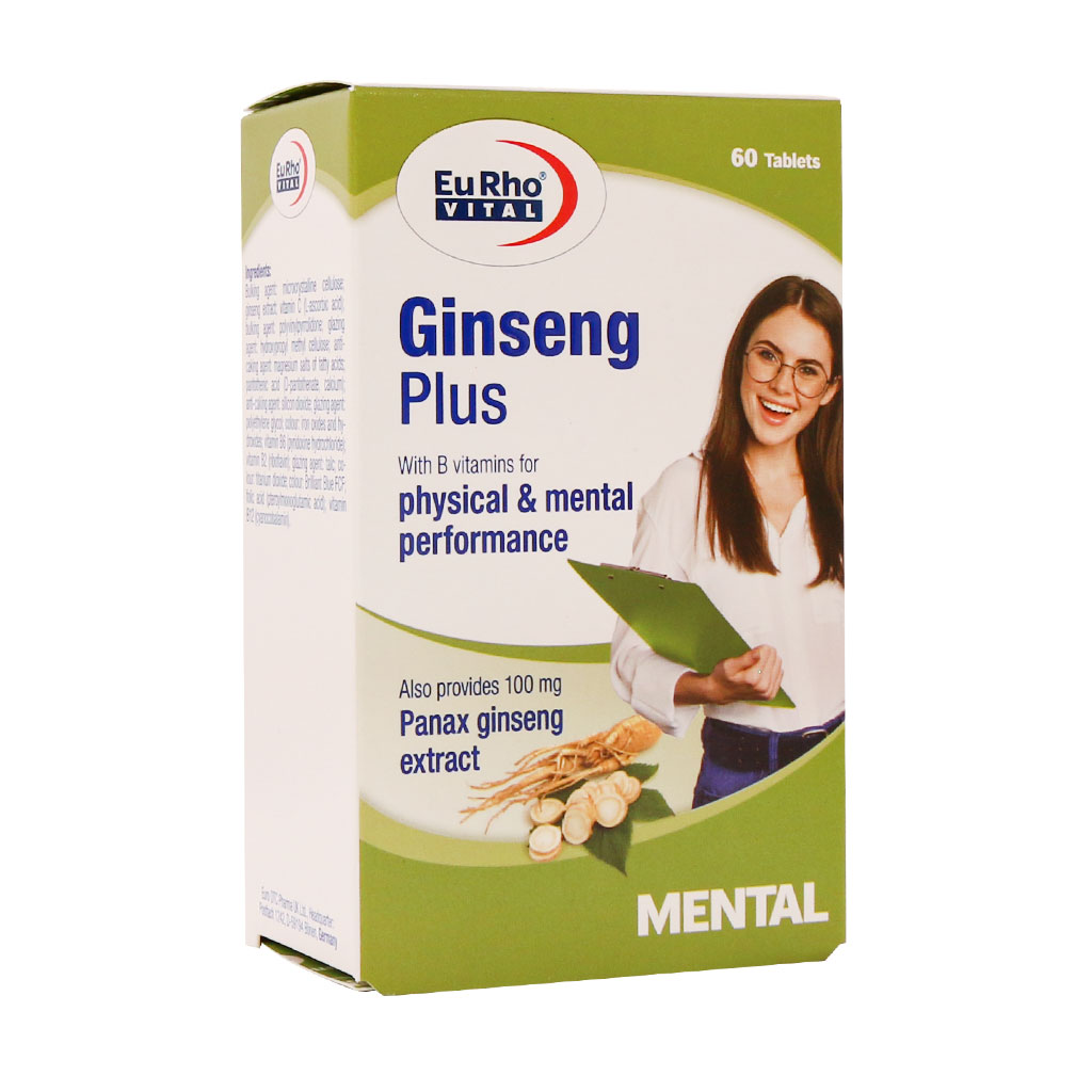 قرص جینسینگ پلاس یوروویتال ۶۰ عددی EURHO VITAL GINSENG PLUS