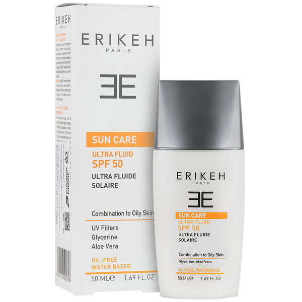 فلوئید ضد آفتاب بی رنگ و فاقد چربی اریکه | Erikeh Sunscreen Ultra Fluid SPF 50