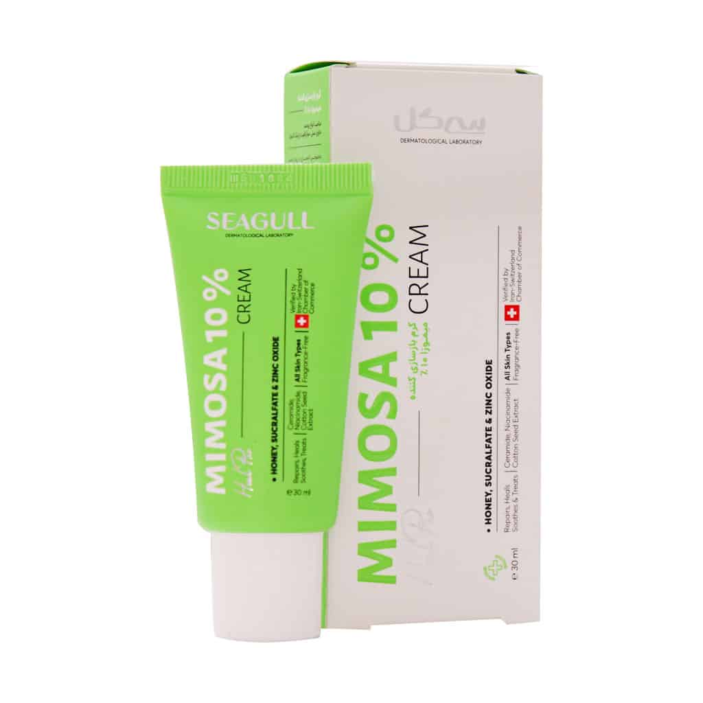 کرم میموزا 10 درصد بازسازی کننده پوست سی گل | Seagull Mimosa 10% Healing Cream